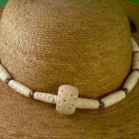 Vintage Carved Bone Necklace with Freshwater Pearls - Thumbnail 2