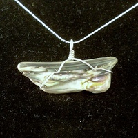 Abalone Freeform Sterling Silver Necklace #2 - Thumbnail 3