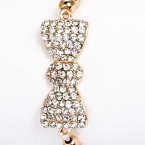 Gold Crystal Bow Bracelet  - Thumbnail 1