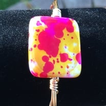 Pink Splatter Slab Bangle