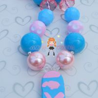 Cotton Candy Ice Cream Pendant Chunky Necklace & Hair Bow Sets Perfect Photo Props/Bubblegum Jewelry/Girls Jewelry - Thumbnail 1