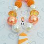 Dreamsicle Ice Cream Pendant Chunky Necklace & Hair Bow Set Perfect Photo Props/Bubblegum Beads/Girls Jewelry-2