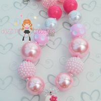 Pinkalicous Ice Cream Cone Pendant Chunky Necklace & Hair Bow Set Perfect Photo Props/Bubblegum Beads/Girls Jewelry - Thumbnail 1