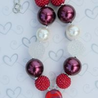 Wild Cherries Ice Cream Pendant Chunky Necklace/Hair Bow Set/Perfect Photo Props/Bubblegum Beads/Girls Jewelry - Thumbnail 2