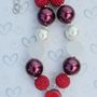 Wild Cherries Ice Cream Pendant Chunky Necklace/Hair Bow Set/Perfect Photo Props/Bubblegum Beads/Girls Jewelry-2