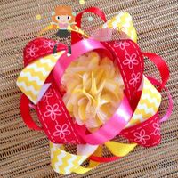 Strawberry Banana Ice Cream Pendant Chunky Necklace/Hair Bow Set/Perfect Photo Props/Bubblegum Beads/Girls Jewelry - Thumbnail 2