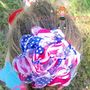 4th of July Red White Blue Patriotic Flip Flops Chunky Necklace and Hair Flower Clip-4
