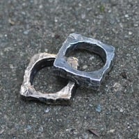 Cast Bronze Circle in Square Rings - Thumbnail 1