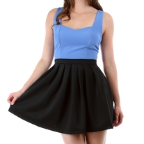 Blue/Black Pleated Dress