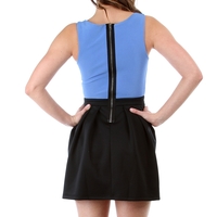 Blue/Black Pleated Dress - Thumbnail 2