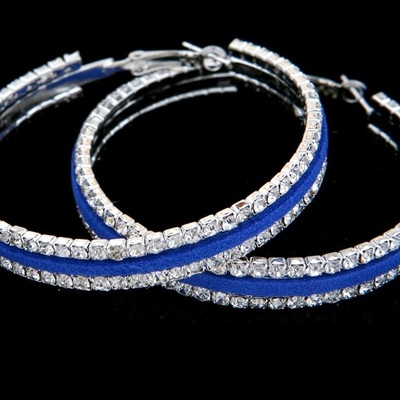 Rhinestone hoops-blue