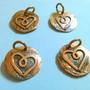 copper heart hand hammered penny pendant-2