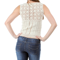 Beige Crochet Top - Thumbnail 1