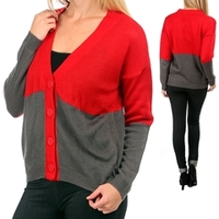 Red/Grey Cardigan - Thumbnail 1