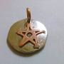 contrasting copper star hand hammered nickel pendant-1