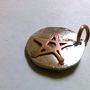 contrasting copper star hand hammered nickel pendant-3