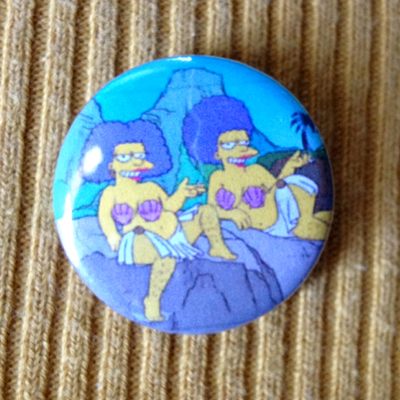 Patty and selma pinback button