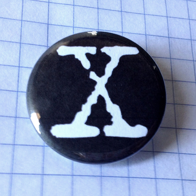 X files pinback button