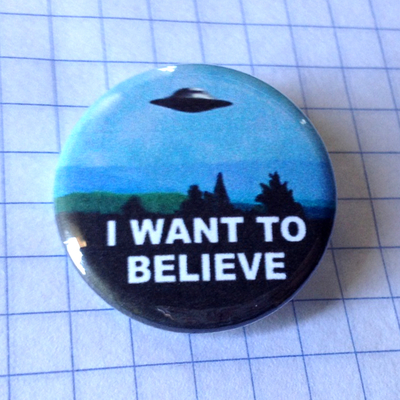 I want to believe pinback button