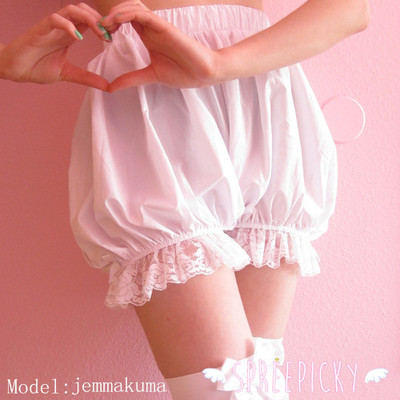 Lolita cosplay simple white lantern bloomer sp130106