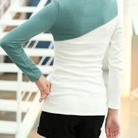 Women Fashion Round Neck Long Sleeve Shirt FLA1089-3101-29-Green - Thumbnail 2