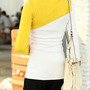 Women Fashion Round Neck Long Sleeve Shirt FLA1089-3101-29-Yellow-2