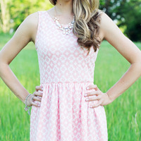 Peach Bow Back Dress - Thumbnail 1