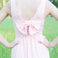 Peach Bow Back Dress - Thumbnail 3