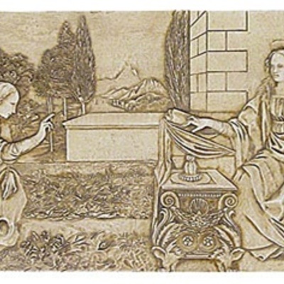 The annunciation by da vinci wall hanging a-028s