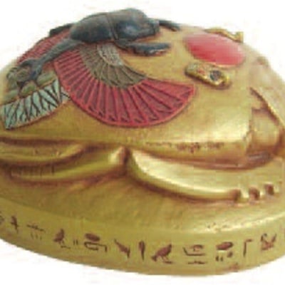 Egyptian scarab paperweight gold and color finish e-041gp