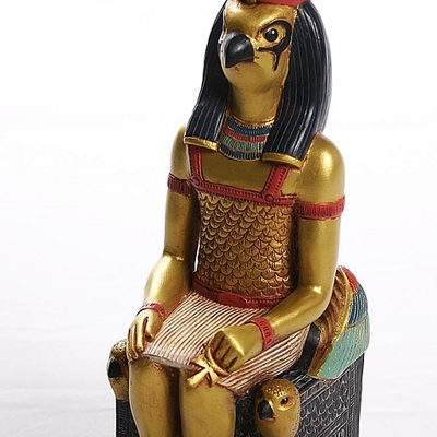 Horus seated on throne egyptian statue e-178gp