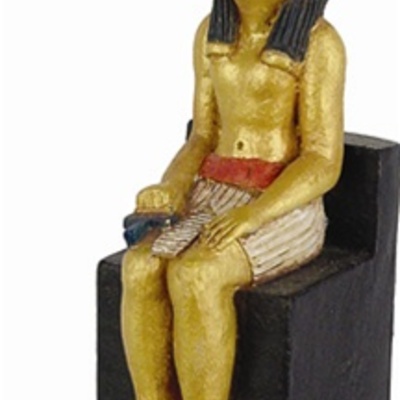 Horus solar god of war seated statue - mini e-324gp