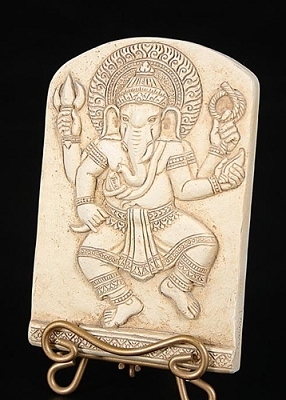 Dancing Ganesh Hindu Wall Relief Small O-037S