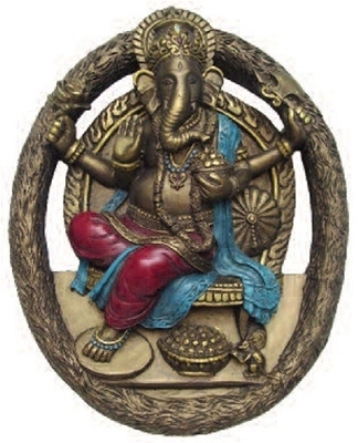 Ganesh Relief Bronze and Color Finish O-160BP