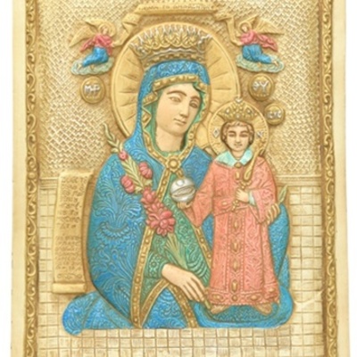 Mary and miraculous roses as our lady of roses relief r-018sp