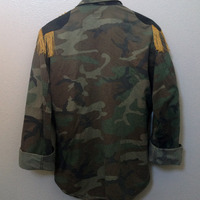 Mustard yellow Camo Hi-Low Military Jacket - Thumbnail 2