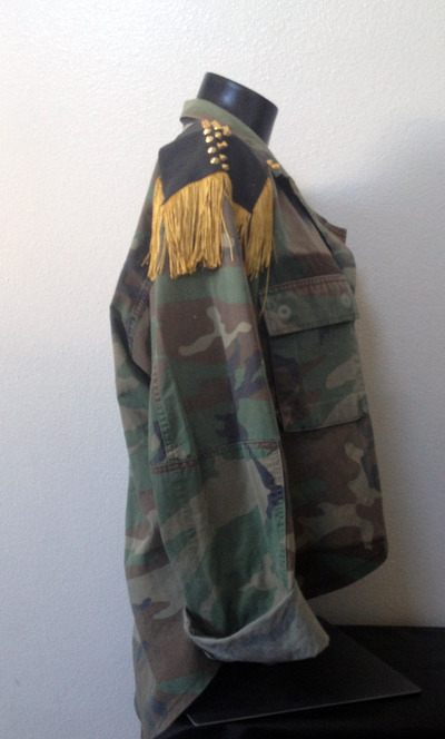 Mustard yellow Camo Hi-Low Military Jacket