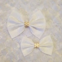 Cream & Gold Polka Dot Bow Set