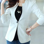 Fashion Cotton Korean Style Plain Womens Suit Jackets FLA1089-3088-68-White-2