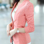 Fashion Cotton Korean Style Plain Womens Suit Jackets FLA1089-3088-68-Pink-2