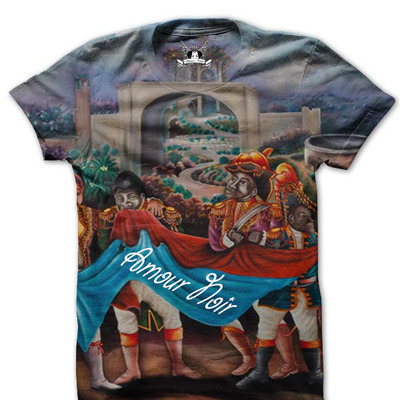 Amour noir sublimation carribean pride short sleeve crew neck t-shirt