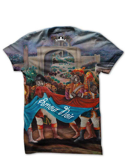 Amour Noir Sublimation Carribean Pride Short Sleeve Crew Neck T-Shirt