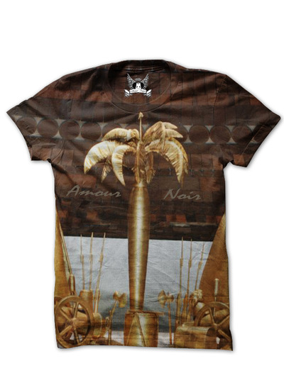  Amour Noir Sublimation Island Pride Short Sleeve Crew Neck T-Shirt