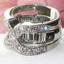 R135 - Stainless Steel Baguette Wedding Ring Set-1
