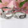 R135 - Stainless Steel Baguette Wedding Ring Set-2
