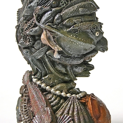 Fish sea life headed portrait statue by arcimboldo ar02