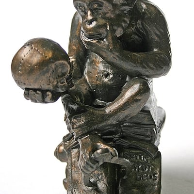 Monkey with skull 1892-93 by rheinhold parastone rhe01
