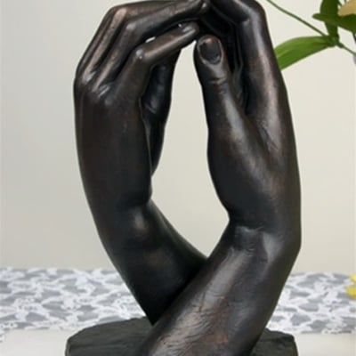 Rodin cathedral clasping hands statue ro17 - Thumbnail 5