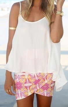 White Elegant chiffon loose top