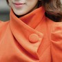 Long Woollen Coat Lapels Han Edition Orange-1